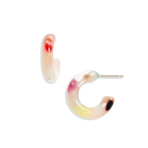 Madewell Acetate Mini Hoop Earrings Multicolor - Picture 1 of 2